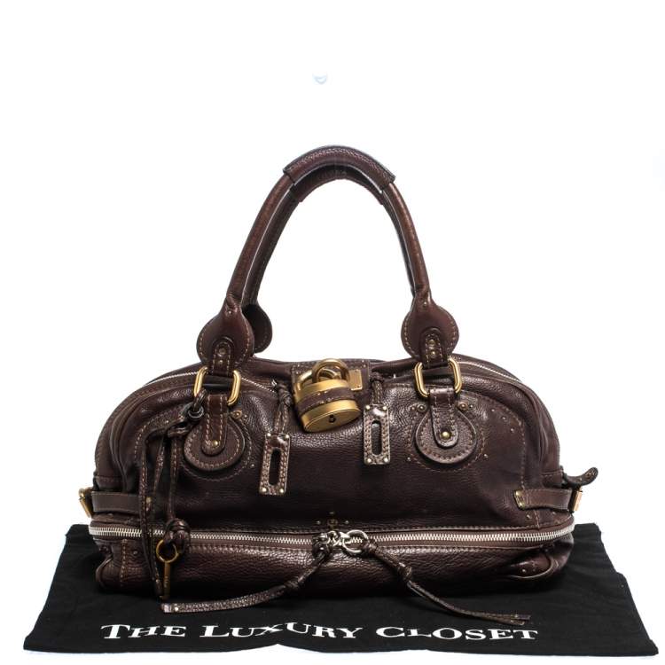 Pre Owned Chloe Dark Brown Leather Paddington Zipped Satchel
