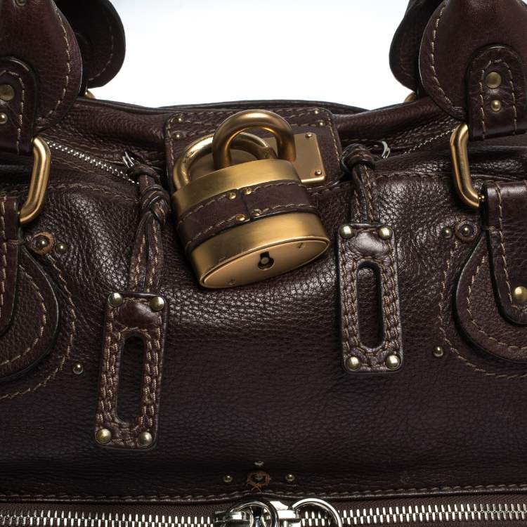 Pre Owned Chloe Dark Brown Leather Paddington Zipped Satchel