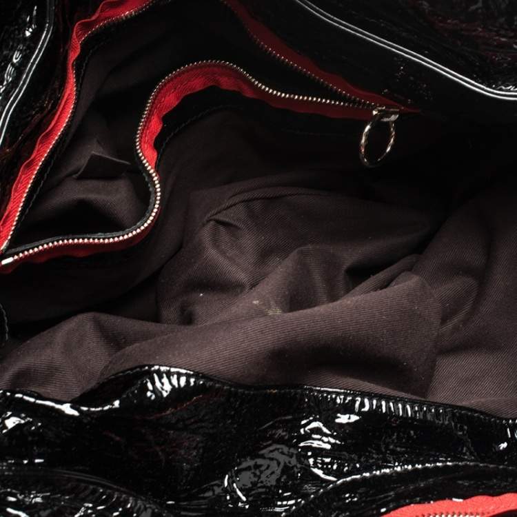 Pre Owned Chloe Black Patent Leather Audra Tote