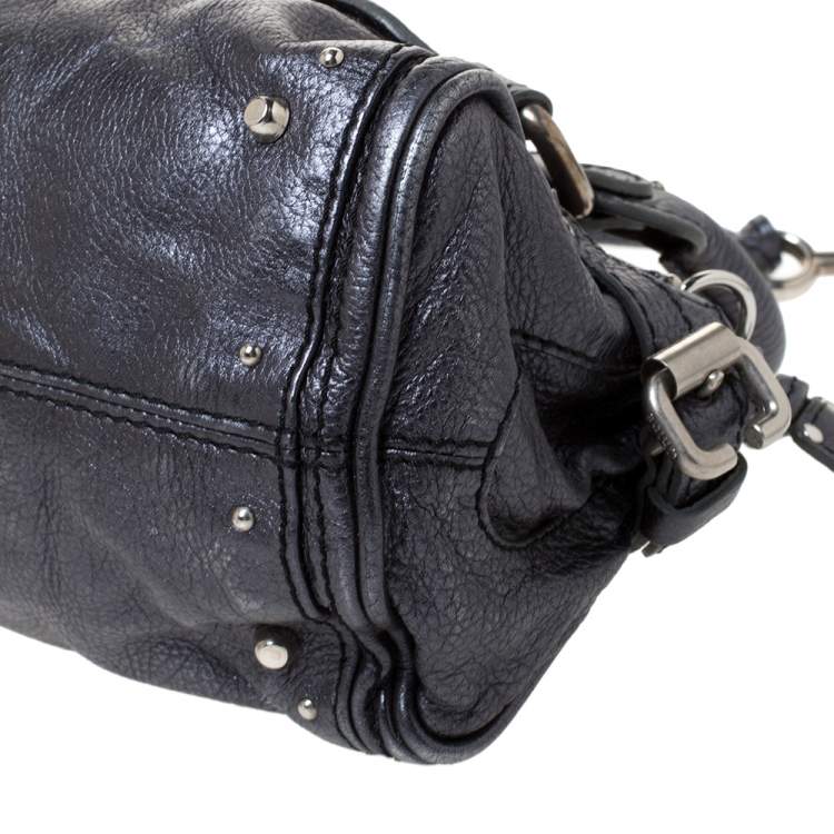 Pre Owned Chloe Metallic Leather Mini Paddington Satchel