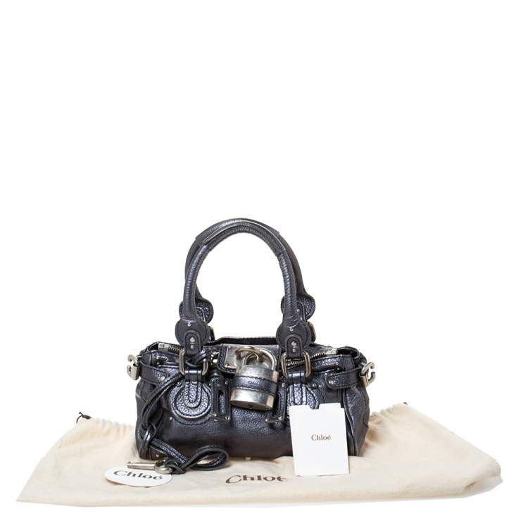 Pre Owned Chloe Metallic Leather Mini Paddington Satchel