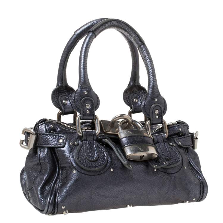 Pre Owned Chloe Metallic Leather Mini Paddington Satchel