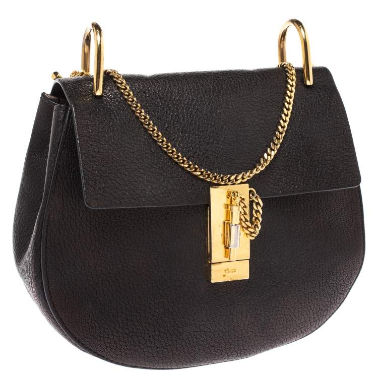 مملوكة مسبقًا Chloe Black Leather Medium Drew Shoulder Bag