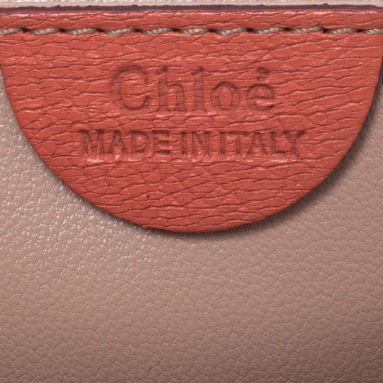 Pre Owned Chloe Orange Leather Medium Crystal Embellished Elsie Shoulder Bag