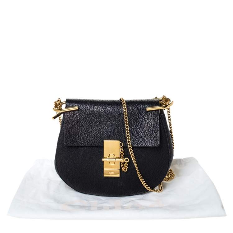 Pre Owned Chloe Black Leather Mini Drew Shoulder Bag
