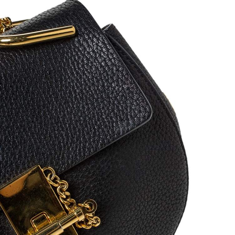 Pre Owned Chloe Black Leather Mini Drew Shoulder Bag