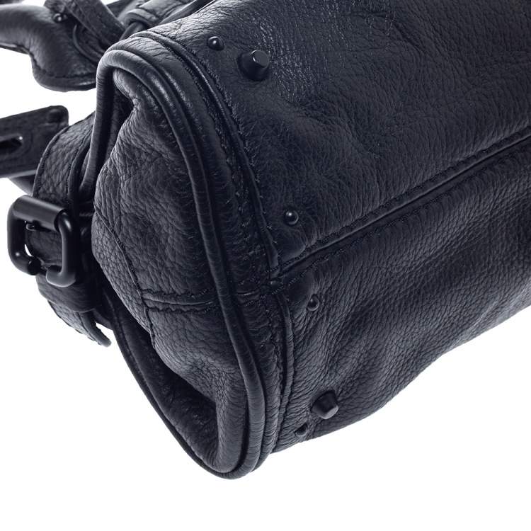 Pre Owned Chloe Black Leather Mini Paddington Bag