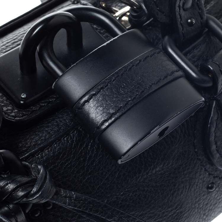 Pre Owned Chloe Black Leather Mini Paddington Bag