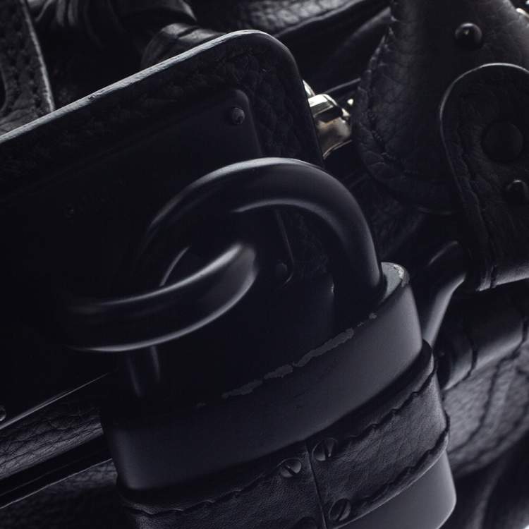 Pre Owned Chloe Black Leather Mini Paddington Bag