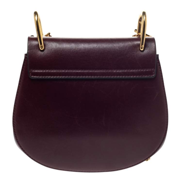 Pre Owned Chloe Dark Brown/Blue Leather and Suede Small Drew Shoulder Bag