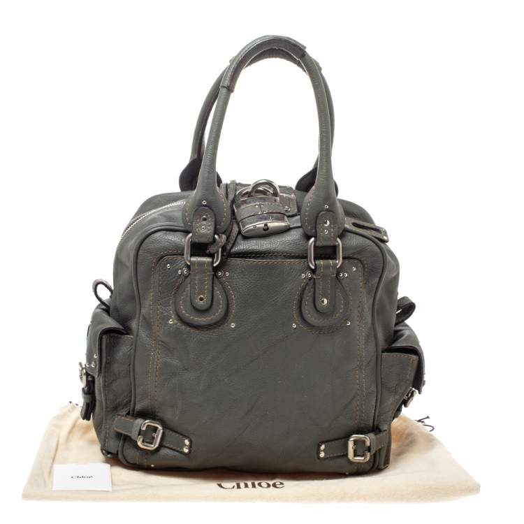 Pre Owned Chloe Grey Leather Paddington Satchel