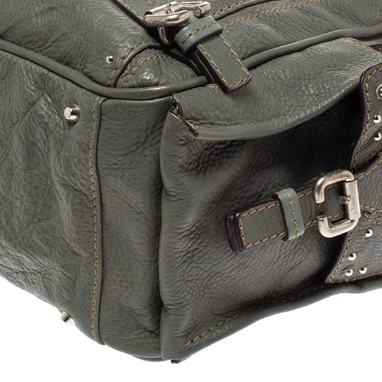 Pre Owned Chloe Grey Leather Paddington Satchel