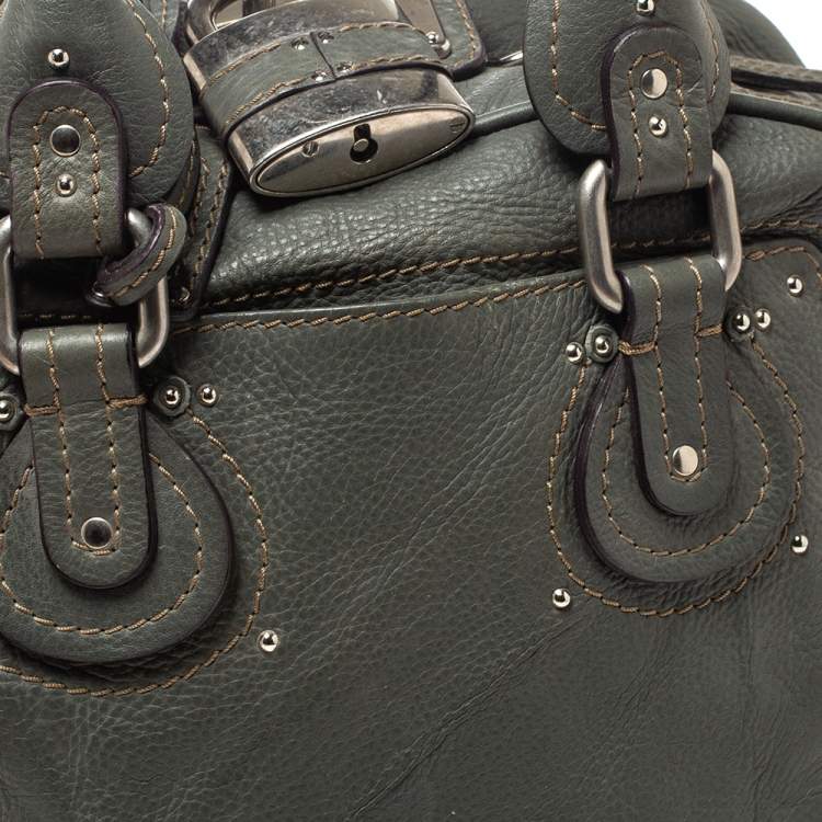 Pre Owned Chloe Grey Leather Paddington Satchel