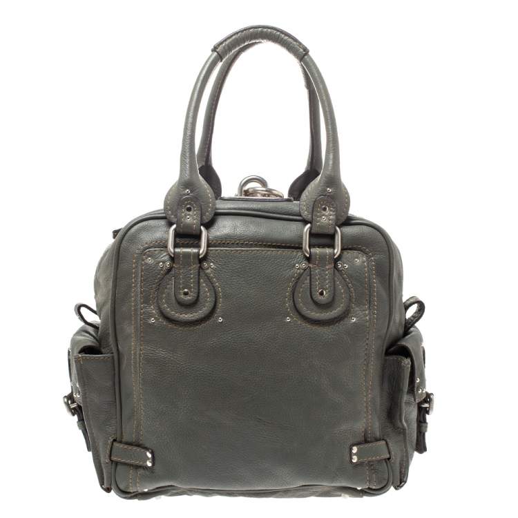 Pre Owned Chloe Grey Leather Paddington Satchel
