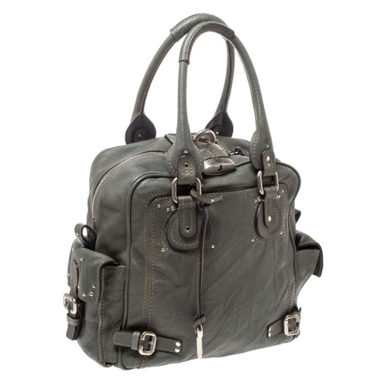 Pre Owned Chloe Grey Leather Paddington Satchel