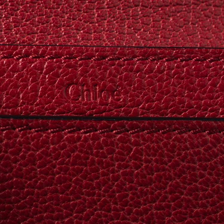 Pre Owned Chloe Red Leather Compact Wallet