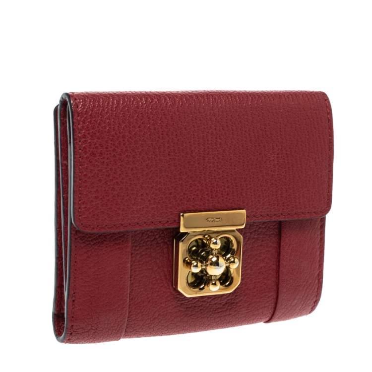 Pre Owned Chloe Red Leather Compact Wallet