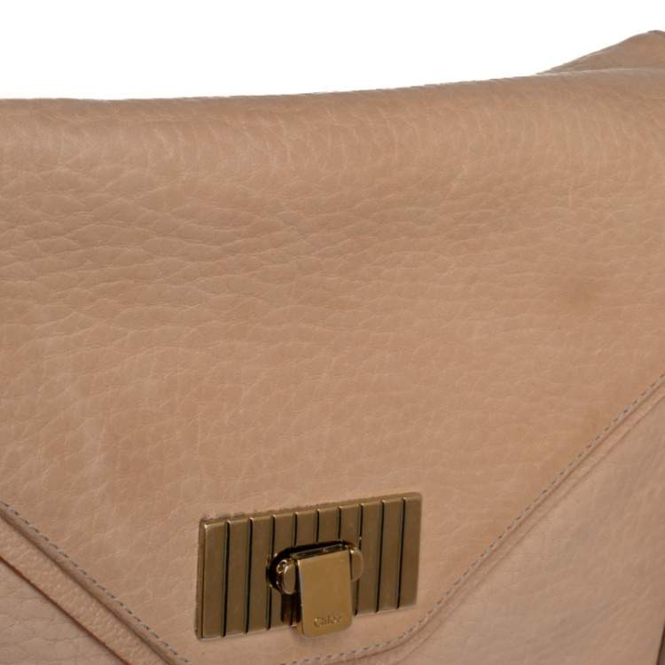 Pre Owned Chloe Beige Leather Sally Medium Shoulder Bag