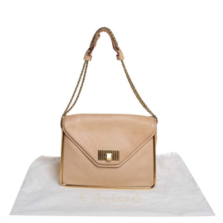 Pre Owned Chloe Beige Leather Sally Medium Shoulder Bag