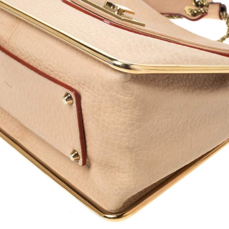 Pre Owned Chloe Beige Leather Sally Medium Shoulder Bag