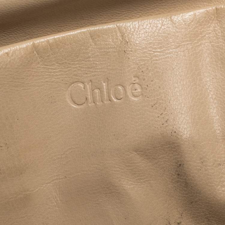 Pre Owned Chloe Metallic Gold Leather Small Elsie Shoulder Bag