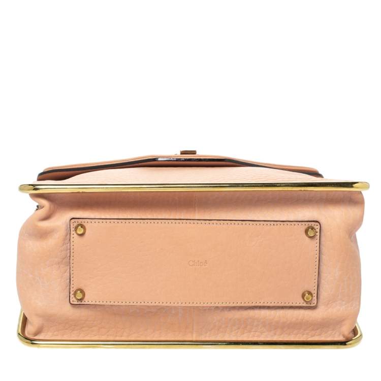 Pre Owned Chloe Peach Leather Medium Sally Shoulder Bag
