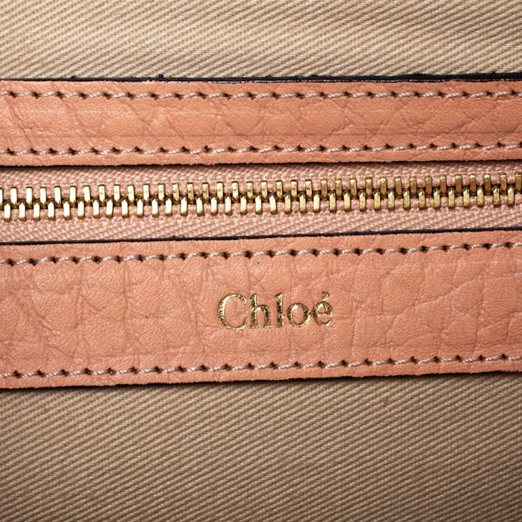 Pre Owned Chloe Peach Leather Medium Sally Shoulder Bag