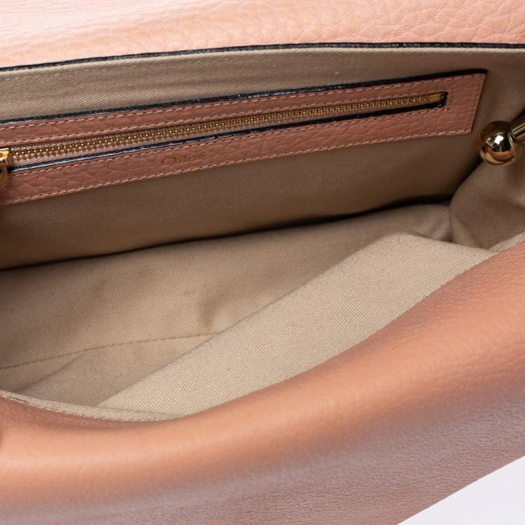 Pre Owned Chloe Peach Leather Medium Sally Shoulder Bag