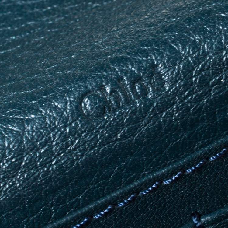 Pre Owned Chloe Blue Leather Marcie Continental Wallet