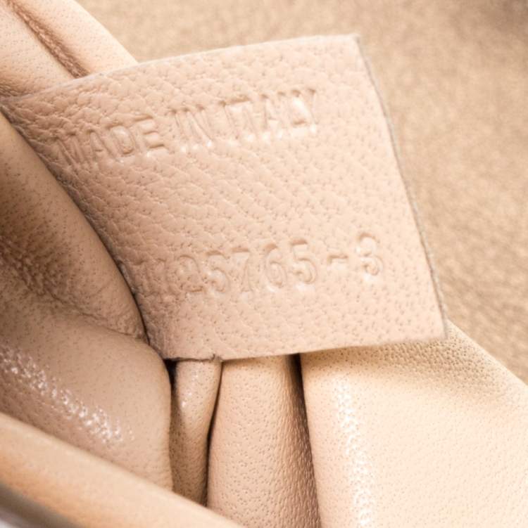 Pre Owned Chloe Gold Lizard Effect Leather Medium Braided Detail Elsie Shoulder Bag