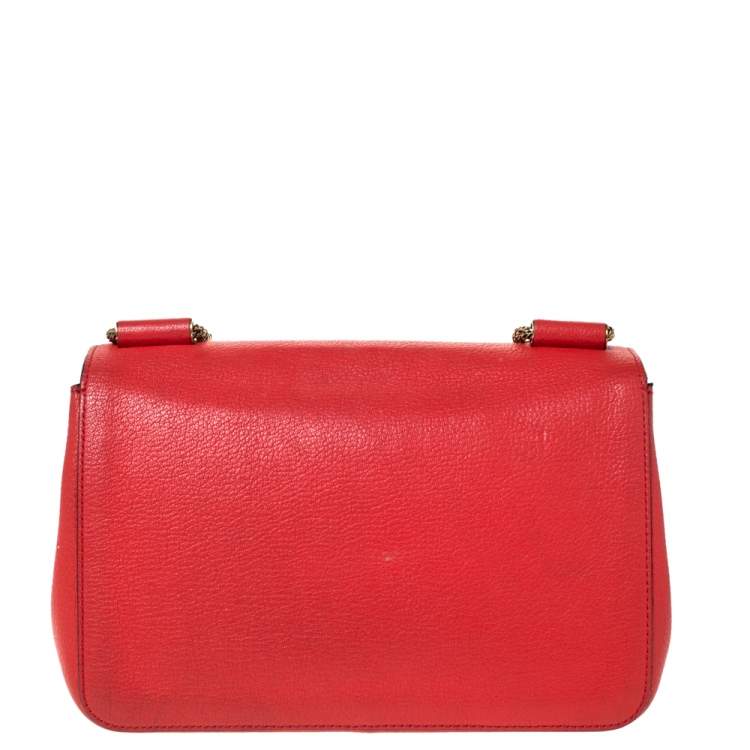 Pre Owned Chloe Orange Leather Medium Elsie Shoulder Bag