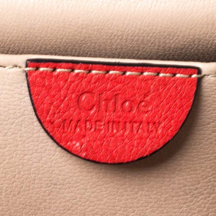 Pre Owned Chloe Orange Leather Medium Elsie Shoulder Bag