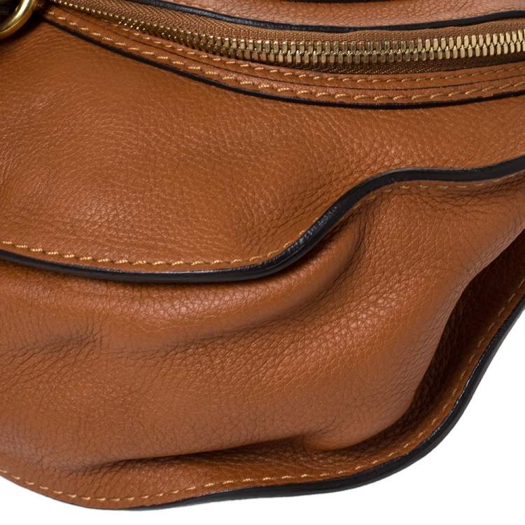 مملوكة مسبقًا Chloe Tan Leather Medium Marcie Crossbody Bag