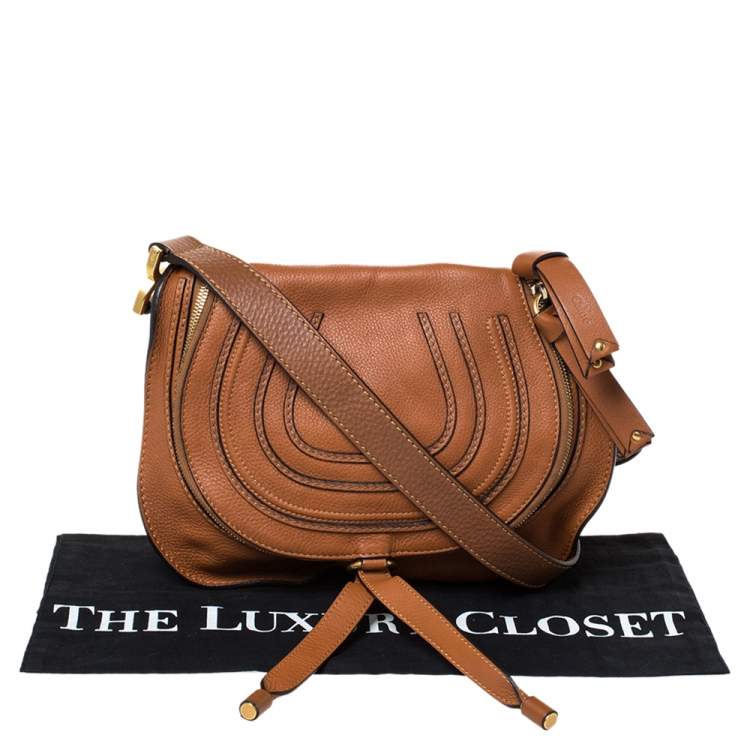مملوكة مسبقًا Chloe Tan Leather Medium Marcie Crossbody Bag