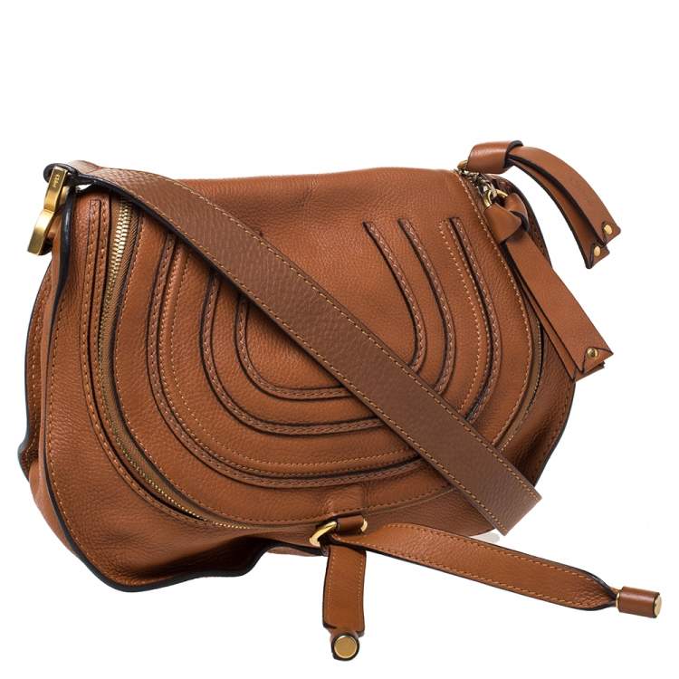 مملوكة مسبقًا Chloe Tan Leather Medium Marcie Crossbody Bag