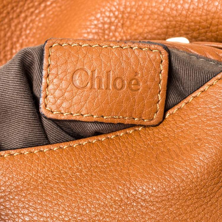 مملوكة مسبقًا Chloe Tan Leather Medium Marcie Crossbody Bag