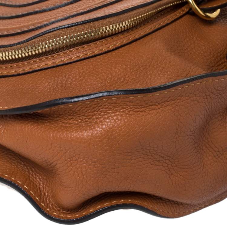 مملوكة مسبقًا Chloe Tan Leather Medium Marcie Crossbody Bag