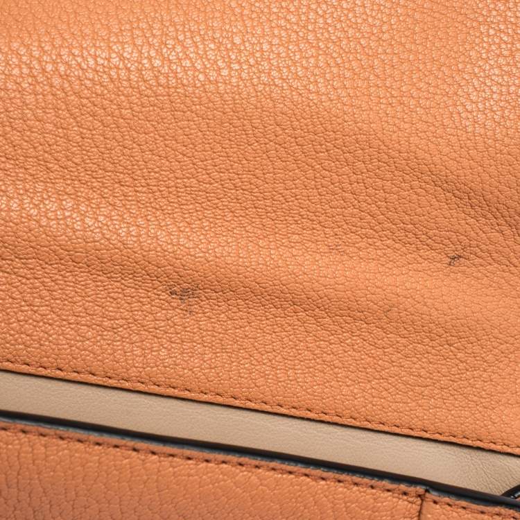 Pre Owned Chloe Coral Orange Leather Small Elsie Shoulder Bag
