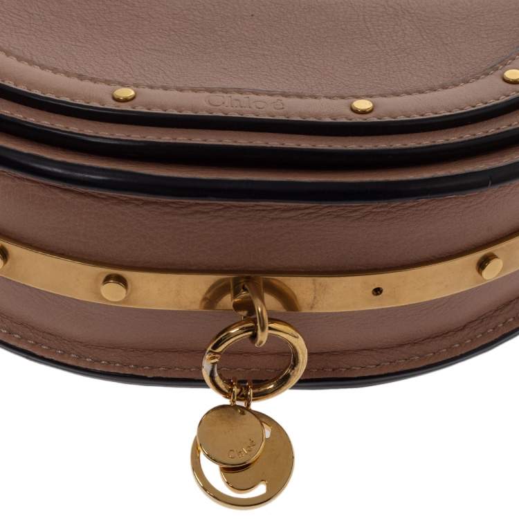 Pre Owned Chloe Beige Leather Small Nile Bracelet Minaudiere Bag 