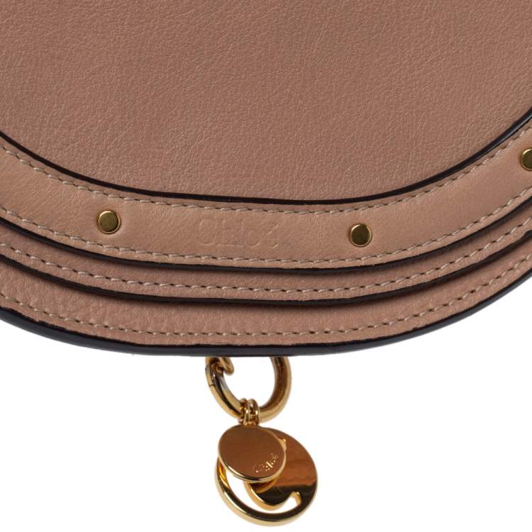 Pre Owned Chloe Beige Leather Small Nile Bracelet Minaudiere Bag 