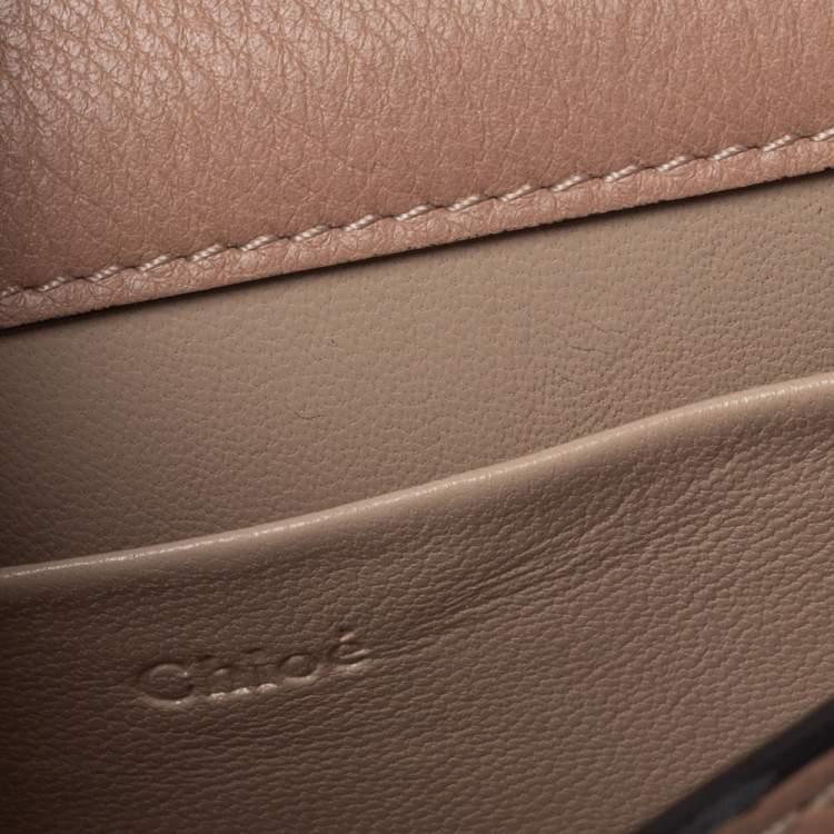 Pre Owned Chloe Beige Leather Small Nile Bracelet Minaudiere Bag 