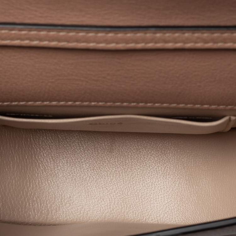 Pre Owned Chloe Beige Leather Small Nile Bracelet Minaudiere Bag 