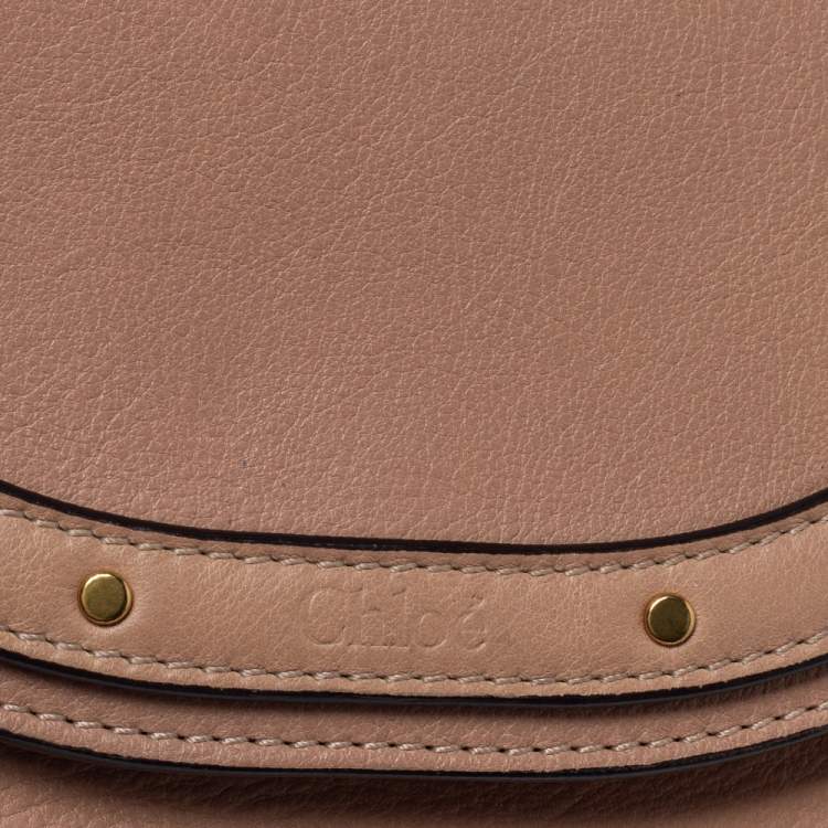 Pre Owned Chloe Beige Leather Small Nile Bracelet Minaudiere Bag 