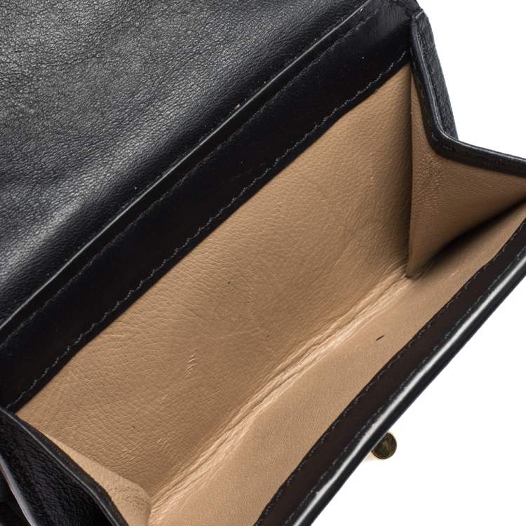 Pre Owned Chloe Dark Blue Leather Drew Compact Wallet