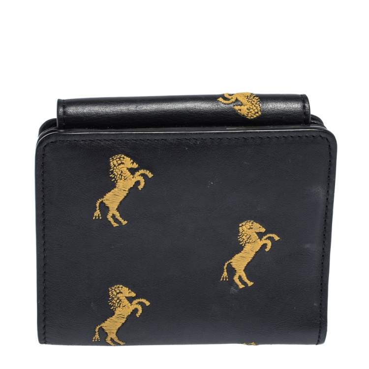 Pre Owned Chloe Dark Blue Leather Drew Compact Wallet