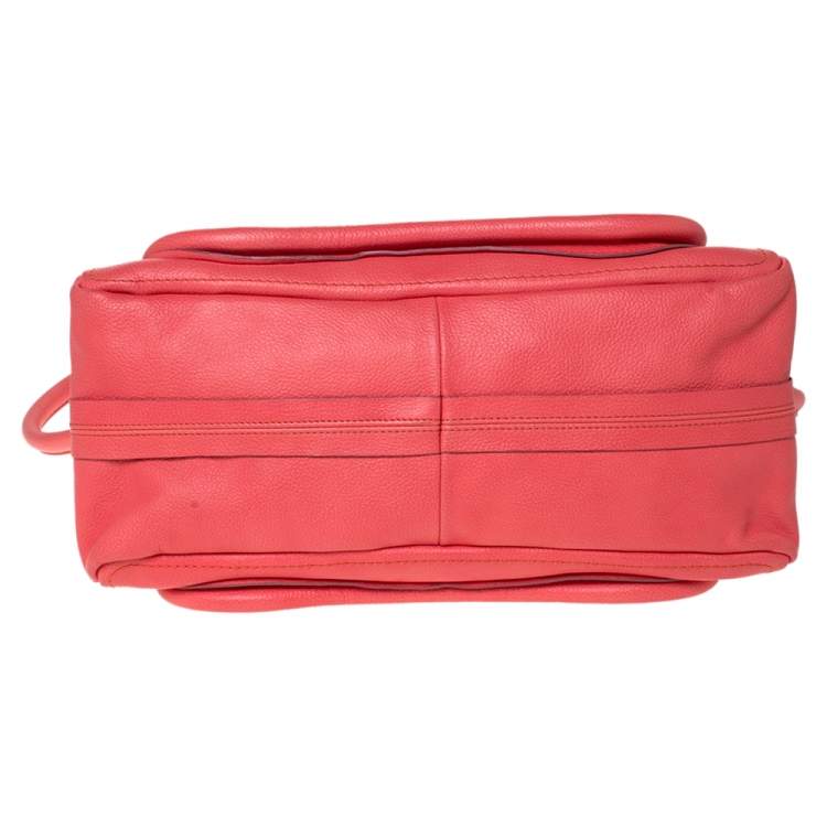 Pre Owned Chloe Orange Leather Medium Paraty Shoulder Bag