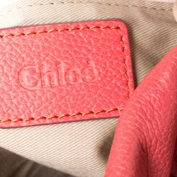 Pre Owned Chloe Orange Leather Medium Paraty Shoulder Bag