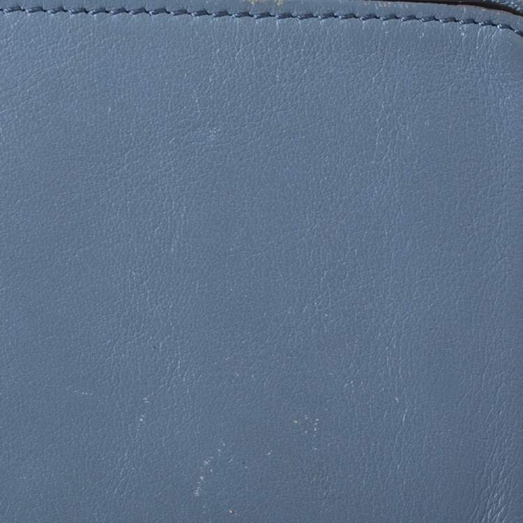 Pre Owned Chloe Powder Blue Leather Zip Card Holder