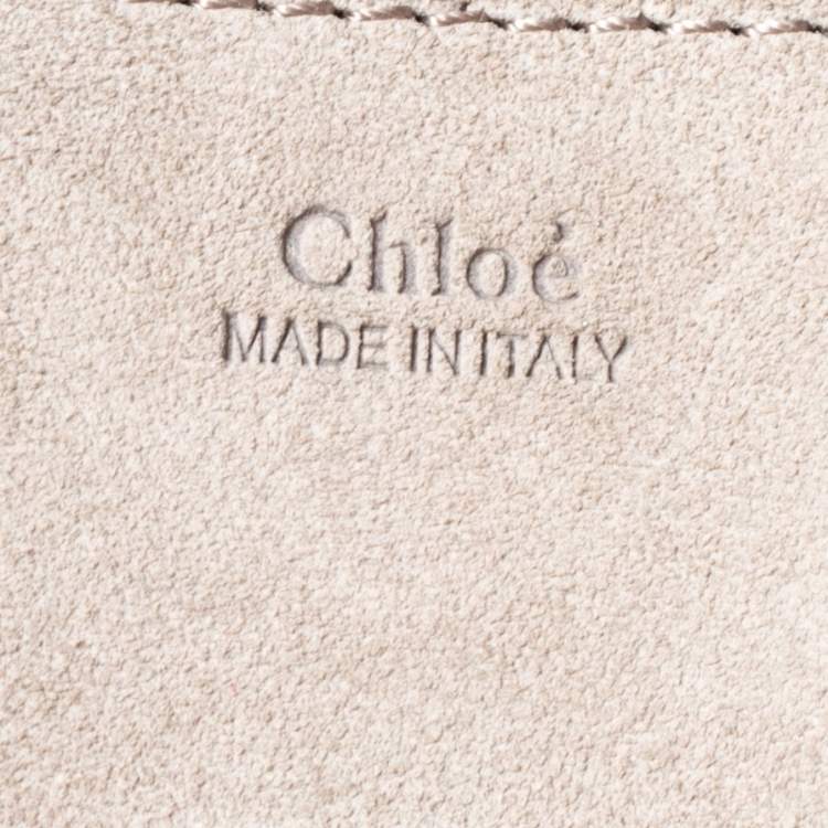 Pre Owned Chloe Taupe Leather and Suede Small Drew Shoulder Bag