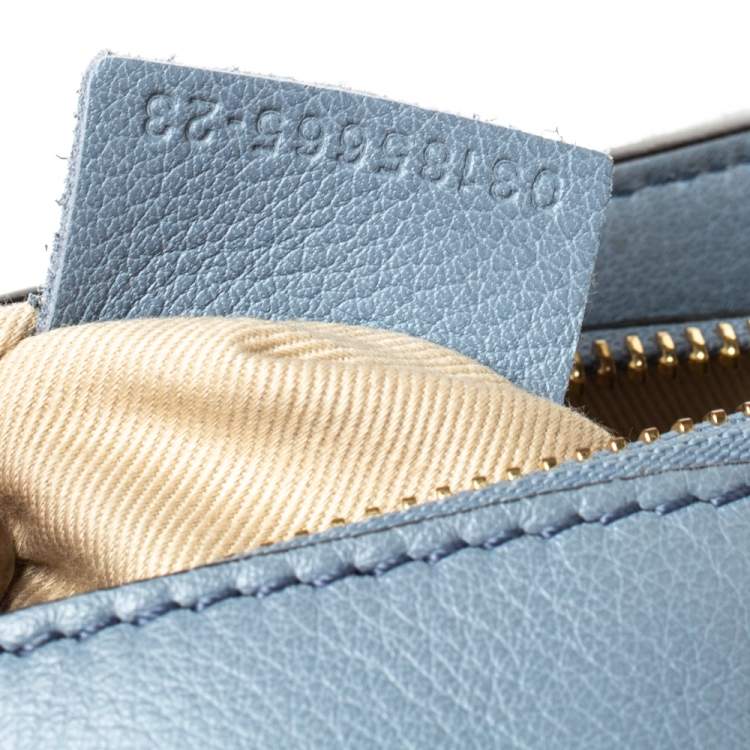 Pre Owned Chloe Dusty Blue Leather Small Faye Day Shoulder Bag